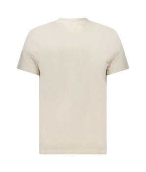 Tommy Hilfiger Beige Cotton Men T-Shirt