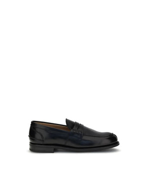 Leather's Black Calf Leather Bos Taurus Slip-On Loafers