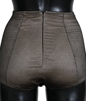 Dolce &amp; Gabbana Ropa interior elegante de mezcla de algodón de red negra beige