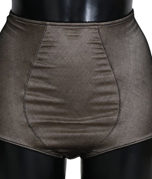 Dolce &amp; Gabbana Ropa interior elegante de mezcla de algodón de red negra beige