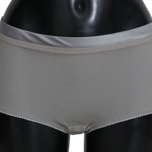 Dolce &amp; Gabbana Shimmering Silver Stretch Cotton Underwear