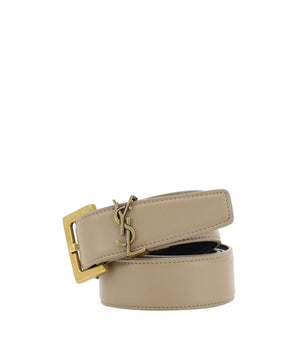 Saint Laurent Brown Calf Leather Bos Taurus Regular Belt