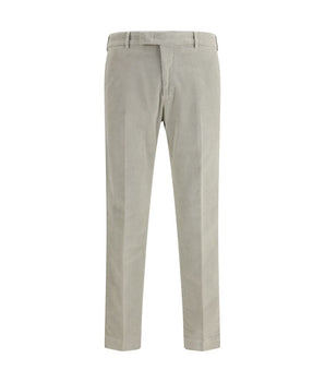 PT Torino Gray Cotton Casual Trousers