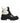 Dolce & Gabbana Black White Padded Mid Calf Lace Up Boots Shoes