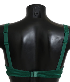 Dolce &amp; Gabbana Encantador sujetador de seda con encaje floral verde