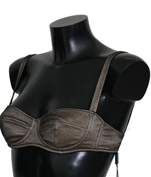 Dolce &amp; Gabbana Ropa Interior Mujer Sujetador Elástico Marrón Elegante