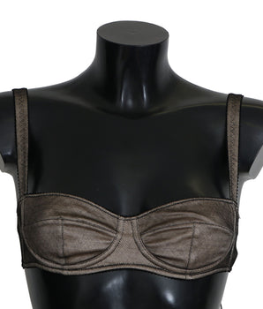 Dolce &amp; Gabbana Ropa Interior Mujer Sujetador Elástico Marrón Elegante