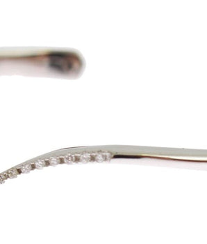 Nialaya Elegant Silver Bangle Cuff with Clear CZ Accents Nialaya 