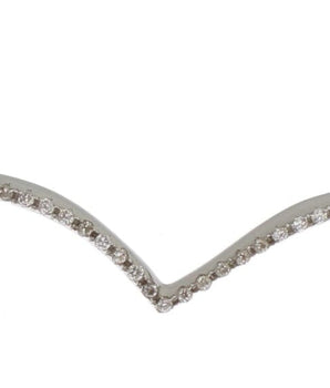 Nialaya Elegant Silver Bangle Cuff with Clear CZ Accents Nialaya 