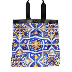 Dolce & Gabbana Multicolor Maiolica Print Tote Shoulder Strap Bag