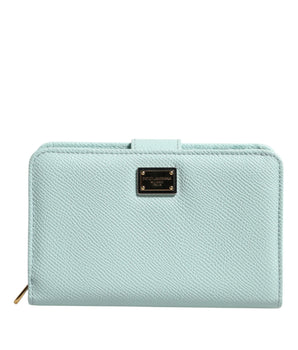 Dolce &amp; Gabbana Mint Green Leather Bifold Continental Clutch Wallet