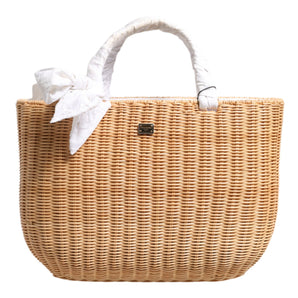 Dolce & Gabbana Beige Fiber Vegetable Basket Handbag Tote Bag