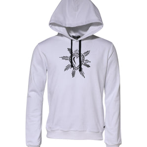Dolce & Gabbana White Sacred Heart Hooded Sweatshirt Sweater