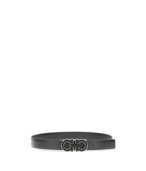 Ferragamo Black Calf Leather Bos Taurus Regular Belt