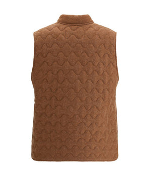 Fabiana Filippi Brown Fleece Wool Sleveless Jacket