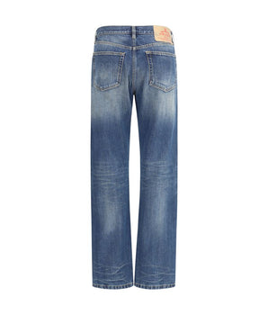 Prada Blue Cotton Straight-Leg Jeans