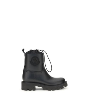 Moncler Black Rubber Lace-Up Boots