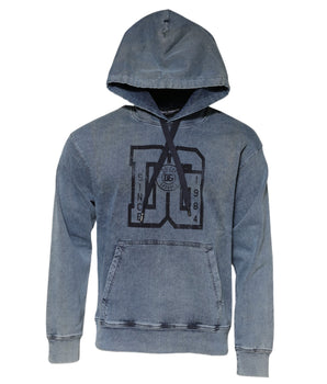 Dolce &amp; Gabbana Blue Cotton Blend Hoodie