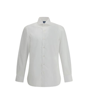 Finamore White Cotton Dress Shirt
