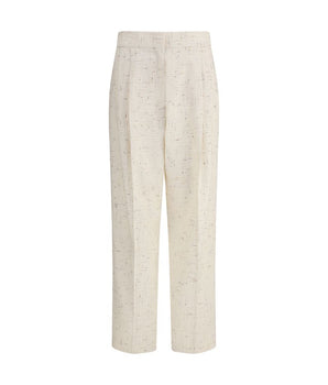 Fabiana Filippi Cream Cotton Casual Pants