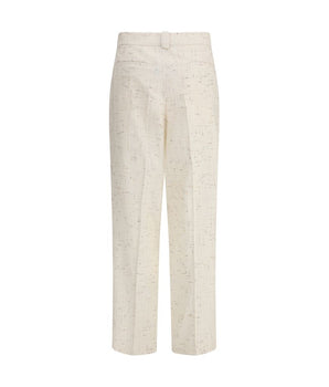 Fabiana Filippi Cream Cotton Casual Pants