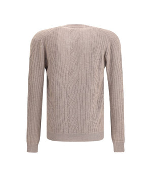 Brioni Brown Wool Cardigan