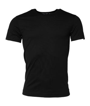 Dolce &amp; Gabbana Black Cotton Crewneck Short Sleeves T-Shirt