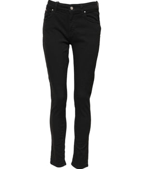 Dolce &amp; Gabbana Black Cotton Skinny Mid Waist Denim Jeans 