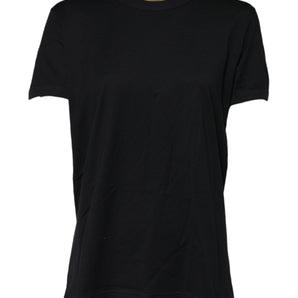 Dolce & Gabbana Black Cotton DG Print Short Sleeve Top T-shirt