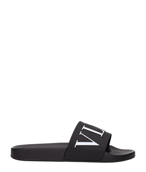 Valentino Garavani Black Cotton Slippers