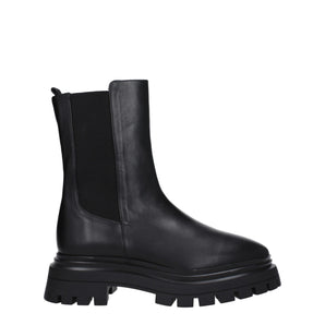 Stuart Weitzman Black Leather Ankle Boots