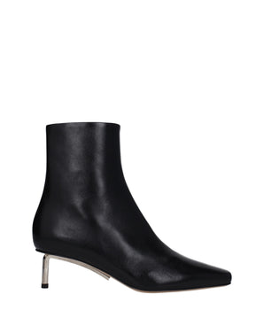 Off-White Black Leather Ankle Boots