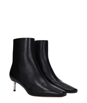 Off-White Black Leather Ankle Boots