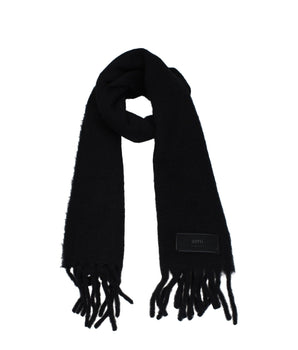 Ami Paris Black Leather Scarf