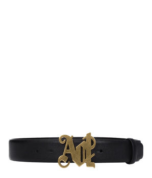 Palm Angels Black Leather Regular Belt