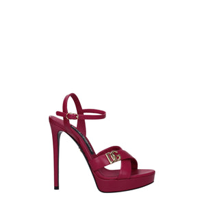 Dolce & Gabbana Pink Leather Platforms