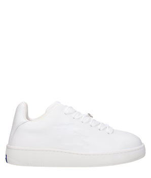 Burberry White Leather Low Top Sneakers