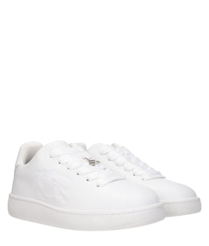 Burberry White Leather Low Top Sneakers