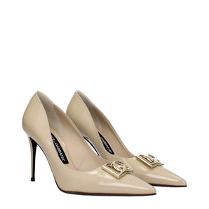 Dolce & Gabbana Beige Leather High Heel Pumps
