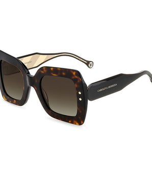 Carolina Herrera Brown Acetate Sunglasses