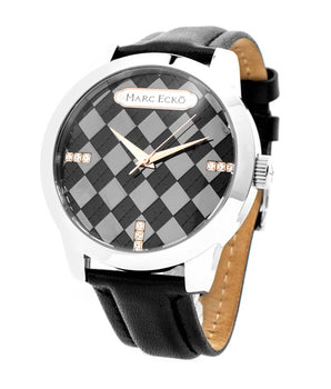 Marc Ecko Black Leather Dress Watch