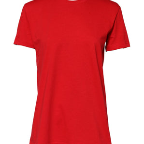 Dolce & Gabbana Red Crew Neck Short Sleeves Top T-shirt