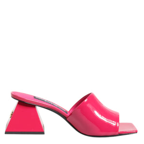 Dolce & Gabbana Pink Open Toe Block Heel Mules Sandals Shoes