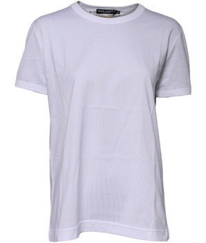 Dolce & Gabbana White Cotton Goodluck 2022 Crew Neck T-shirt