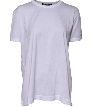 Dolce & Gabbana White Cotton Goodluck 2022 Crew Neck T-shirt