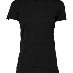 Dolce & Gabbana Black Short Sleeves Crew Neck Top T-shirt