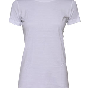 Dolce & Gabbana White Cotton Crew Neck Short Sleeves T-shirt