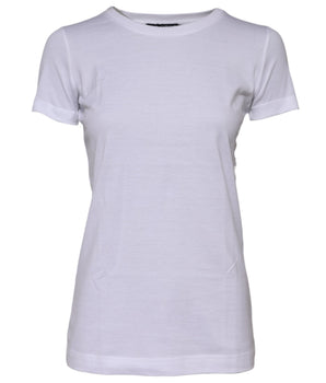 Dolce & Gabbana White Cotton Crew Neck Short Sleeves T-shirt