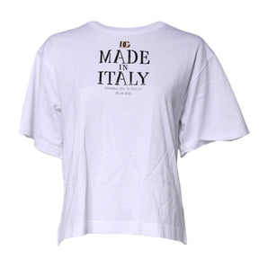 Dolce & Gabbana White Short Sleeves DG Logo Print Top T-shirt
