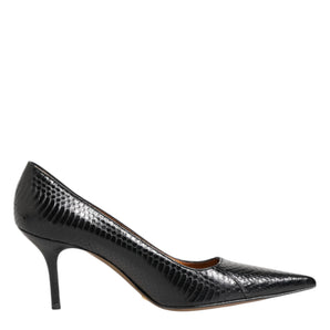 Dolce & Gabbana Black Exotic Leather Stiletto Pumps Shoes
